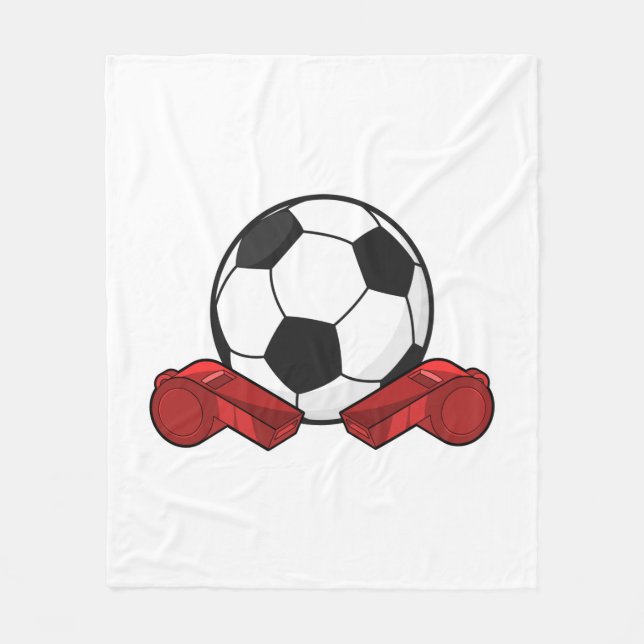 Referee whistle & Soccer ball Fleecedecke (Vorderseite)