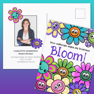 Referendum Bloom Summer Blume Real Anwesen Marketi Postkarte