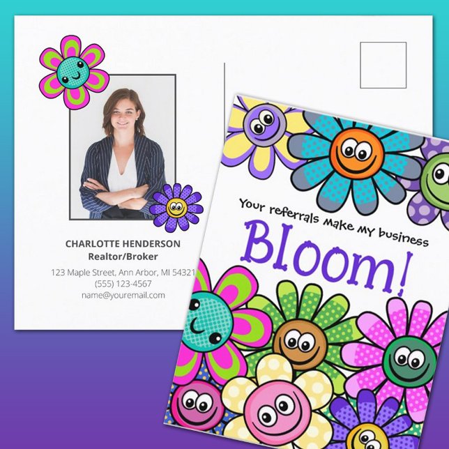 Referendum Bloom Summer Blume Real Anwesen Marketi Postkarte (Von Creator hochgeladen)