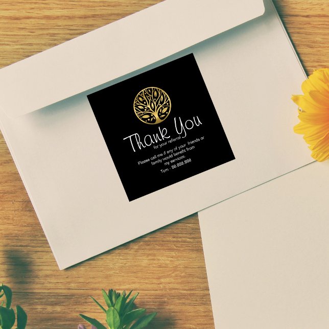 Referendum Real Anwesen Vielen Dank Business Squar Quadratischer Aufkleber (Von Creator hochgeladen)