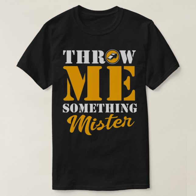 Referent wirft mir etwas Mister T-Shirt (Design vorne)