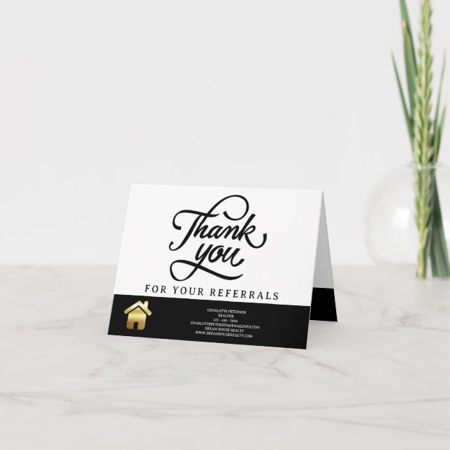 Referenz für moderne Immobilien-Anwesen Dankeskarte (Vorderseite)