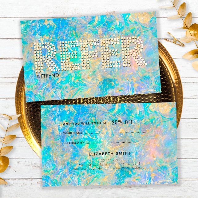 Referenz zum Elegant Gold Diamond Opal Stone Visitenkarte (Front and Back)