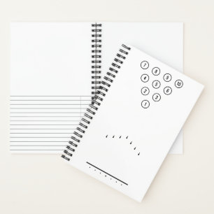 Referenzdiagramm für den schwarzen und weißen Bowl Notizbuch