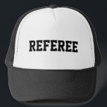 Referenzhut für die Überwachung offizieller Sportt Truckerkappe<br><div class="desc">Schwarz-Weiß-Schiedsrichter für die Aufsicht offizieller Sportteams. Handlich für Fußball,  Basketball,  Softball,  Baseball,  überall,  Wasserpolo,  Fußball,  Rugby,  Volleyball,  Handball,  Tennis und andere Sportarten,  die einen Schiedsrichter benötigen. Ideal für High School Spiele,  Uni Ligen und Turnierspiele. Personalisieren Sie diese mit dem Namen des Trainers oder Trainers optional.</div>