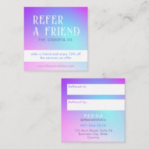 Referenzkarte für den Gradient Square Empfehlungskarte
