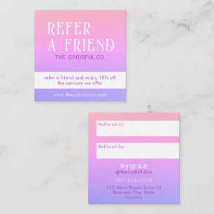 Referenzkarte für den Gradient Square Empfehlungskarte