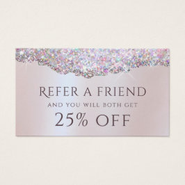 Referenzkarte für Imitate in rosa Glitzer