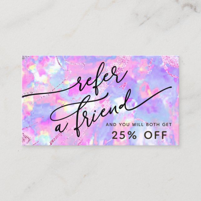 Referenzkarte für lila Rosa Opal Visitenkarte (Vorderseite)