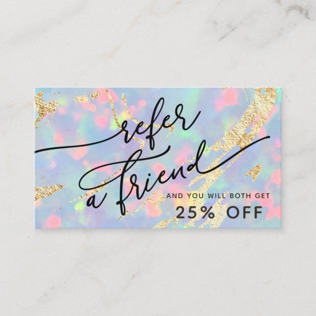 Referenzkarte für Perle-Opal-Textur Visitenkarte (Vorderseite)