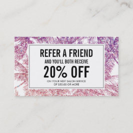 Referenzkarte für tropische Palmen mit Lila/rosa G Empfehlungskarte