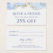 Referenzkarte mit blauem Marmor