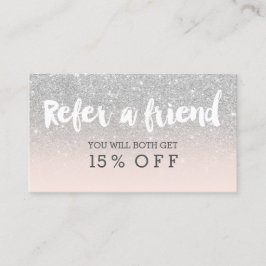 Referenzkarte Moderne Typografie blush silber Empfehlungskarte