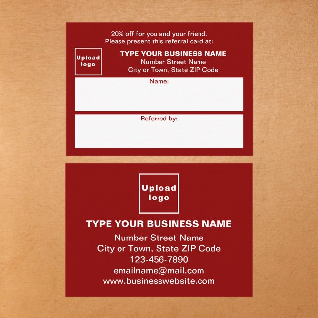 Referenzkarte "Store" oder "Shop Business Red" Empfehlungskarte (Business red referral card for for your customers and their family, relatives or friends.)
