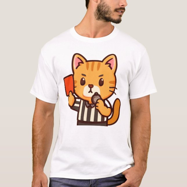 Referenzkatze - Funny Soccer Red Card T-Shirt (Vorderseite)