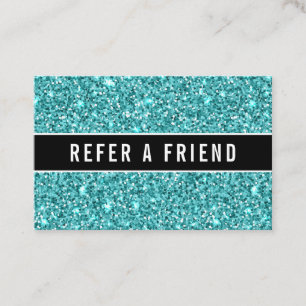 Referenzkunde des Glitzy Blue Glitzer Salon Visitenkarte