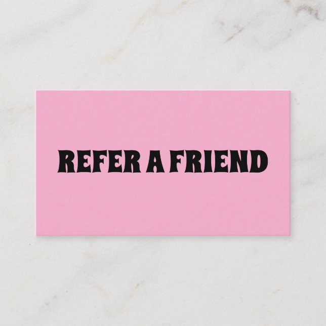 REFERRAL CARD PINK CUSTOM (Vorderseite)