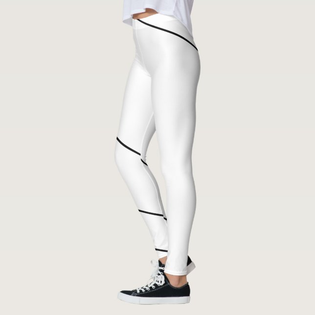 Refined Black Minimal Enveloping Line Art Leggings (Links)