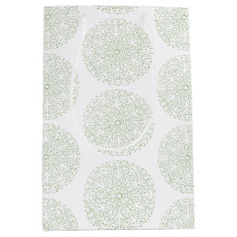 Refined Boho Green Mandala Geschenktasche Mittlere Geschenktüte