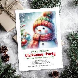 Refined cartoon snowman invite festive tones print einladung