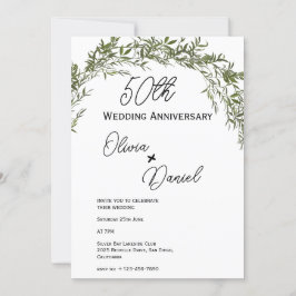 Refined Classic Greenery Wedding Anniversary Einladung