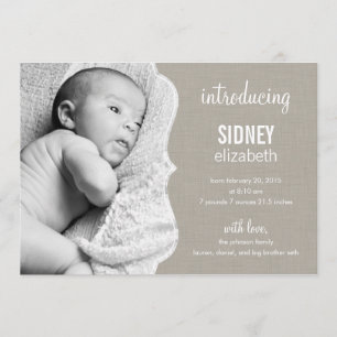 Refined Elegance Baby Birth Ankündigung