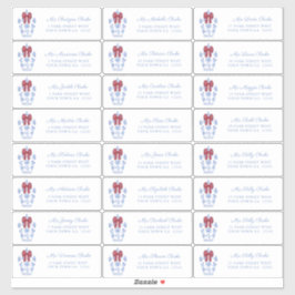 Refined Ginger Jar Red Bow Holiday Cards Adresse Aufkleber