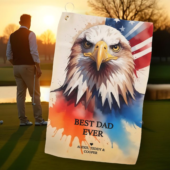 Refined Modern & Elegant Patriotic Eagle Golfhandtuch (Refined Modern & Elegant Patriotic Eagle Golf Towels.)