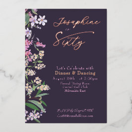 Refined Watercolor Wildflower Named 60th Birthday Folieneinladung