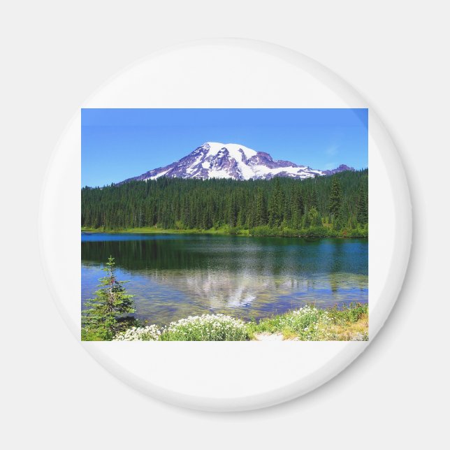 Reflection Lake, Mount Rainier, WA, USA Magnet (Vorne)