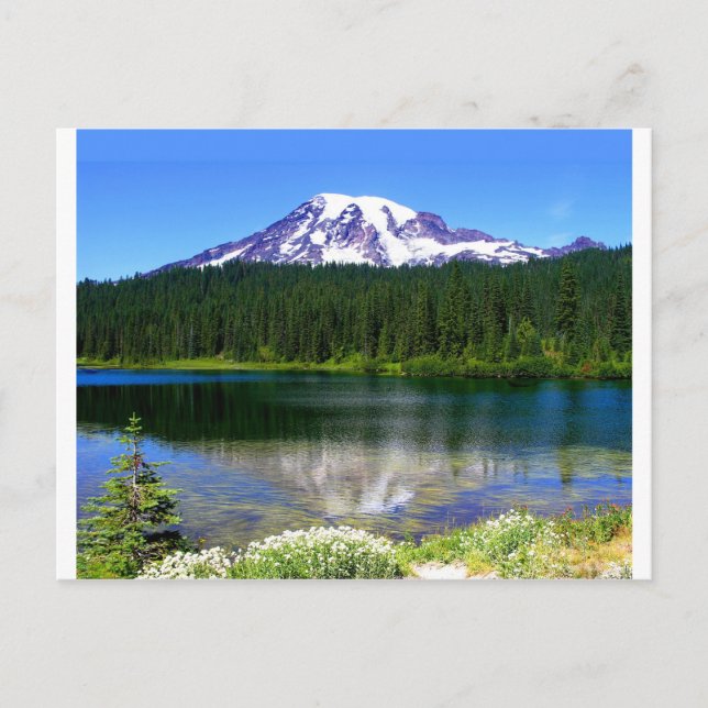 Reflection Lake, Mount Rainier, WA, USA Postkarte (Vorderseite)