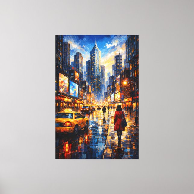 Reflections at Dusk – Luxury Urban Canvas Art Leinwanddruck (Vorderseite)