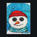 Reflections Christmas Snowman Folk Art COLLECT Feiertagspostkarte<br><div class="desc">Ebenfalls erhältlich in großen und mittelgroßen Geschenktaschen, Geschenkboxen, Packpapier, personalisierten Geschenketiketten und 3 Taschentüten, personalisierten Foto-Postkarten und 12x18-Magneten und Grußkarten, Puzzles, quadratische Schlüsselketten und Anhänger für das Gaben von Ideen, Dekorplakate, Plakatmatten, Kissen, runden Kissen, Akzent- und Rundkissen und Tischlappen für Dekor und Teeköpfe, Schürze, und Weincharme und Weingeschenktaschen für Küche...</div>