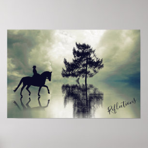Reflections Dressage Stormy Wetter und Baumpferd Poster