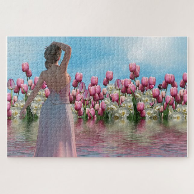 Reflections of Tulips and Orchids Puzzle (Horizontal)