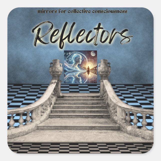 Reflector Human Design Checkboard Quadratischer Aufkleber (Vorderseite)