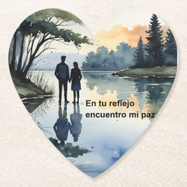 Reflejos en el Agua: Ilustración Minimalista en Ac Untersetzer