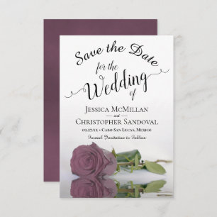 Reflektieren der Dusty Rose Romantische Blume Hoch Save The Date