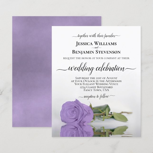 Reflektieren der Lavendel Rose HAUSHALT Hochzeit e (Vorne/Hinten)