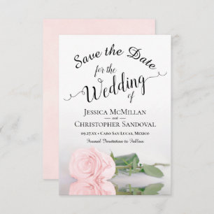 Reflektieren Rosa Rosa Romantische Hochzeit Save The Date