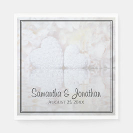 Reflektieren von weißen Ponys & Hearts Elegante Ho Serviette