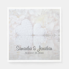 Reflektieren von White Hearts & Peonies Elegante H Serviette
