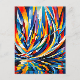 Reflektierende Kurvengeometrie-Abstraktion Postkarte