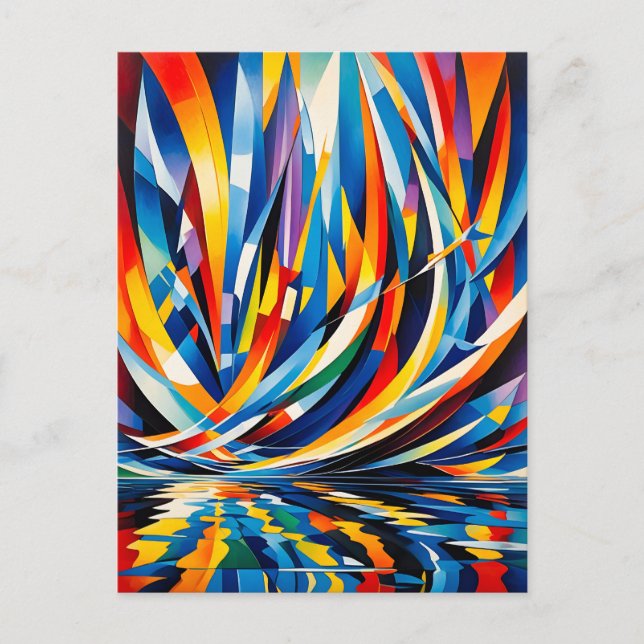 Reflektierende Kurvengeometrie-Abstraktion Postkarte (Vorderseite)
