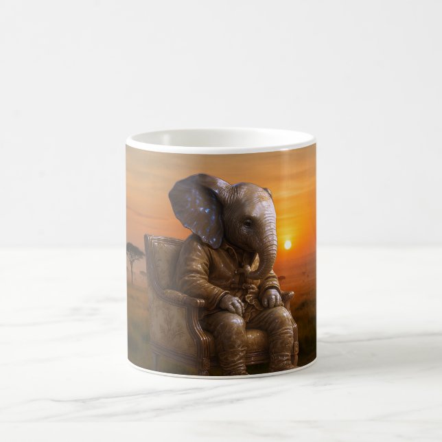 Reflektierender Safari-Elefant Kaffeetasse (Mittel)