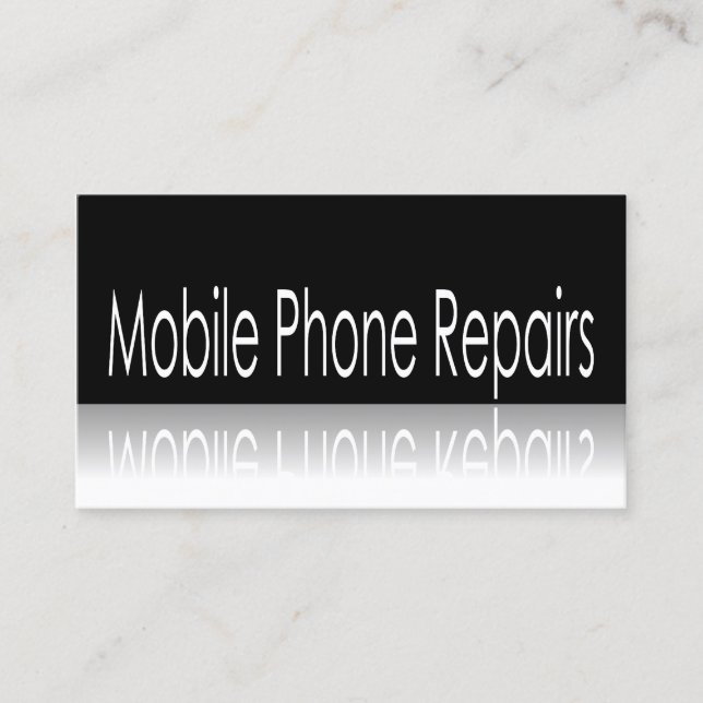 Reflektierender Text - Reparatur des Mobiltelefons Visitenkarte (Vorderseite)