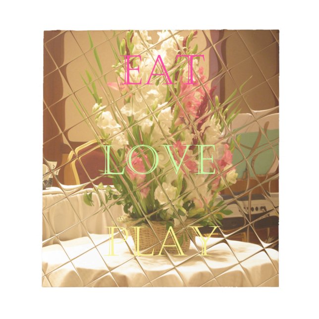 Reflektierte Blütenkunst Notizblock (Vorderseite)