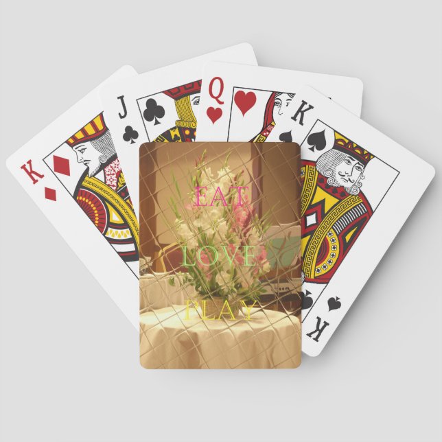 Reflektierte Blütenkunst Spielkarten (Rückseite)