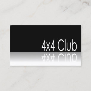 Reflektierter Text - 4x4 Club - Promo Business Car Visitenkarte
