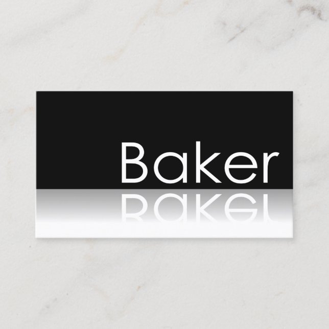 Reflektierter Text - Baker - Visitenkarte (Vorderseite)
